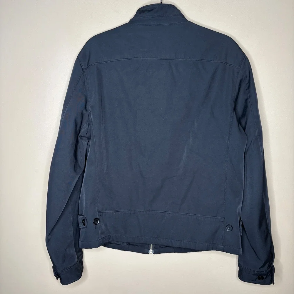 Banana Republic Mens Navy Blue Jacket Mock Neck Full Zip Size M Performance